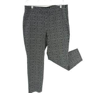 Talbots Chatham Ankle Pants size 12p Slim fit Side zip Black Patterned 24" Insea